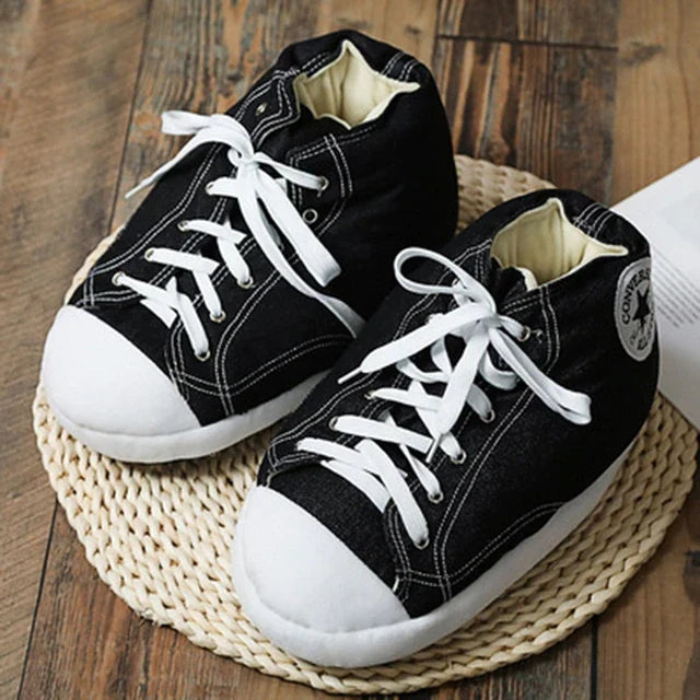 Sneaker Slippers Plush Fleece Lining Non-Slip Sole