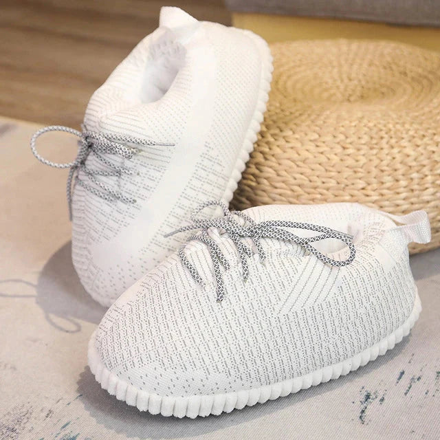 Sneaker Slippers Plush Fleece Lining Non-Slip Sole