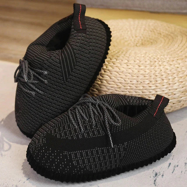 Sneaker Slippers Plush Fleece Lining Non-Slip Sole