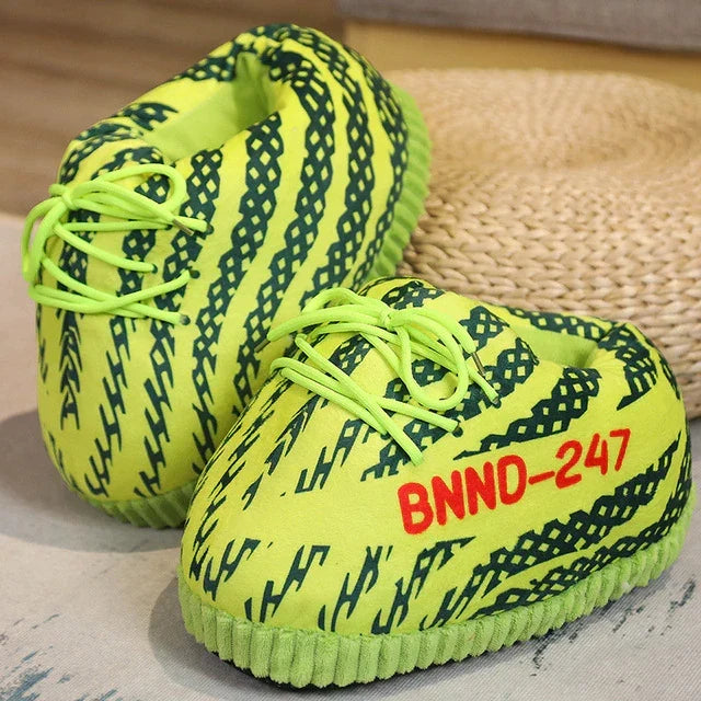 Sneaker Slippers Plush Fleece Lining Non-Slip Sole
