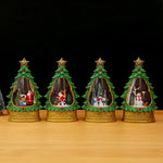 Snow Globe Christmas Tree Shape Glitter Swirl Battery Free