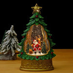 Snow Globe Christmas Tree Shape Glitter Swirl Battery Free