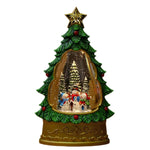 Snow Globe Christmas Tree Shape Glitter Swirl Battery Free