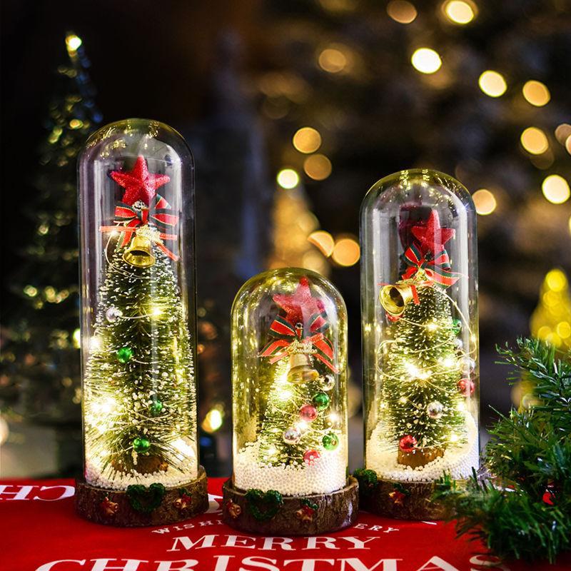 Snow Globe LED Illuminated Glass Dome & Wooden Base