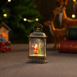 Snow Globe Lamp Glass Dome Warm LED Wooden Base