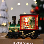 Snow Globe Lamp Glass Dome Warm LED Wooden Base
