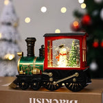 Snow Globe Lamp Glass Dome Warm LED Wooden Base