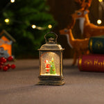 Snow Globe Lamp Glass Dome Warm LED Wooden Base