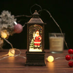 Snow Globe Lamp Glass Dome Warm LED Wooden Base