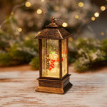 Snow Globe Lantern LED Lights & Shimmering Snow