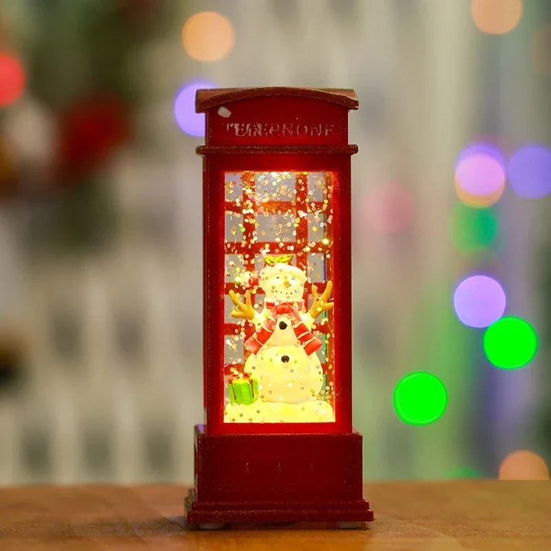 Snow Globe Lantern LED Lights & Shimmering Snow