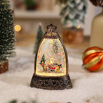 Snow Globe Lantern Snowman Scene & LED Lighting