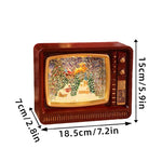 Snow Globe Retro Television Santa & Reindeer