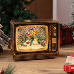 Snow Globe Retro Television Santa & Reindeer Scene