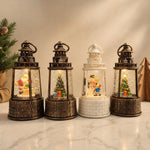 Snow Lantern Animated Snowman & Child Built In Light
