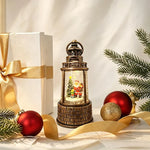 Snow Lantern Animated Snowman & Child Built In Light