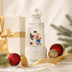 Snow Lantern Moving Snowman Scene & Warm LED Light