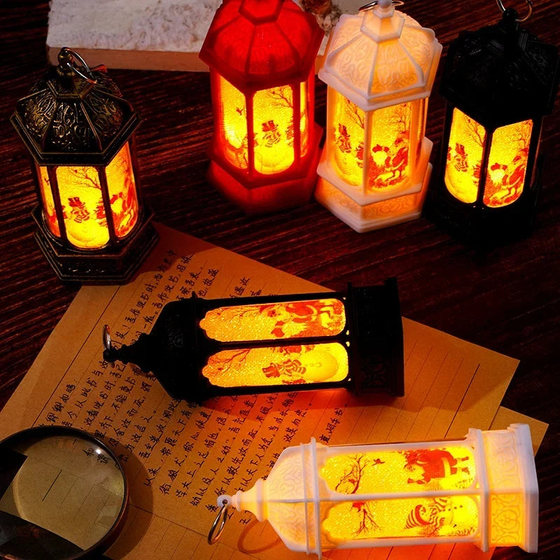 Snow Lantern Rotating Scene Warm LED Battery Powered