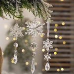 Snowflake Ornament Clear Plastic Hanging Loop Multiple Sizes