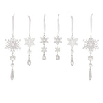 Snowflake Ornament Clear Plastic Hanging Loop Multiple Sizes