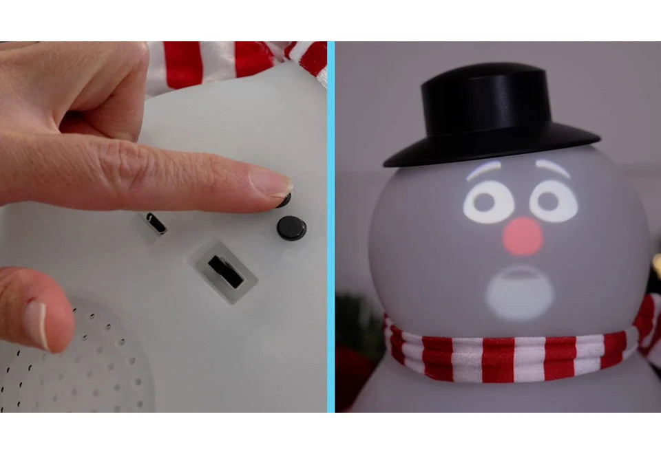 Snowman Decoration Talking LED Projector & Speaker