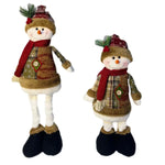 Snowman Figure Textile Body Sturdy Plastic Base