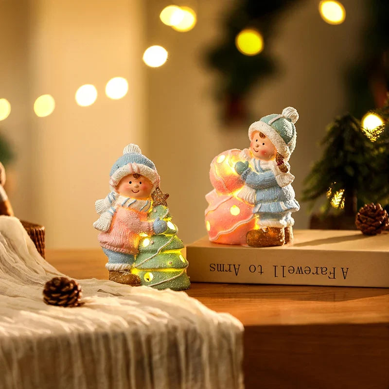 Snowman Figurine LED-Lit Shelf & Table Decor
