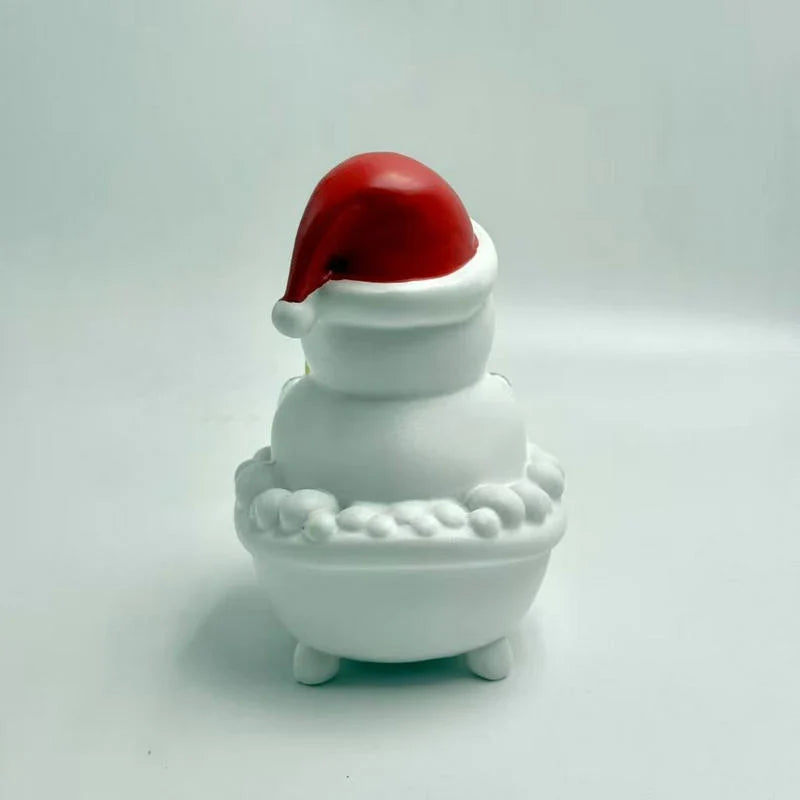 Snowman Figurine Sitting & Reading Battery-Free