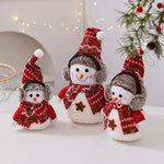 Snowman Figurine Soft Fabric & Festive Design Multiple Sizes