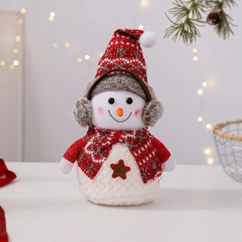 Snowman Figurine Soft Fabric & Festive Design Multiple Sizes