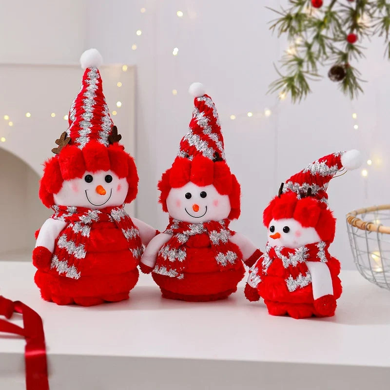 Snowman Figurine Soft Fabric & Festive Design Multiple Sizes