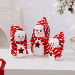 Snowman Figurine Soft Fabric & Festive Design Multiple Sizes