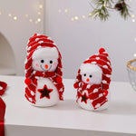 Snowman Figurine Soft Fabric & Festive Design Multiple Sizes