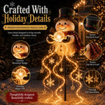 Snowman Garden Decoration Solar-Powered Flowing Snowflake Lights