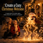 Snowman Garden Decoration Solar-Powered Flowing Snowflake Lights