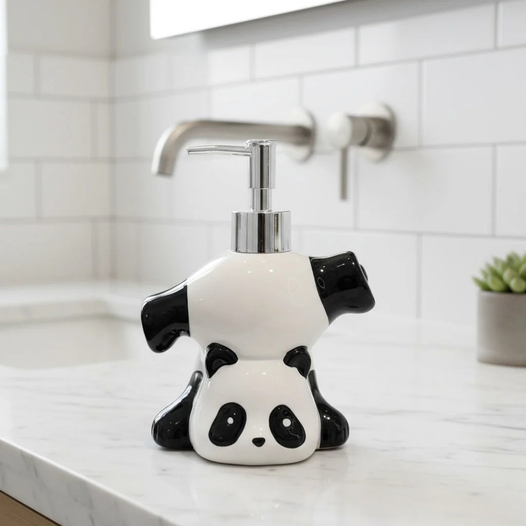 Soap Dispenser Ceramic Panda Design Pump-Top