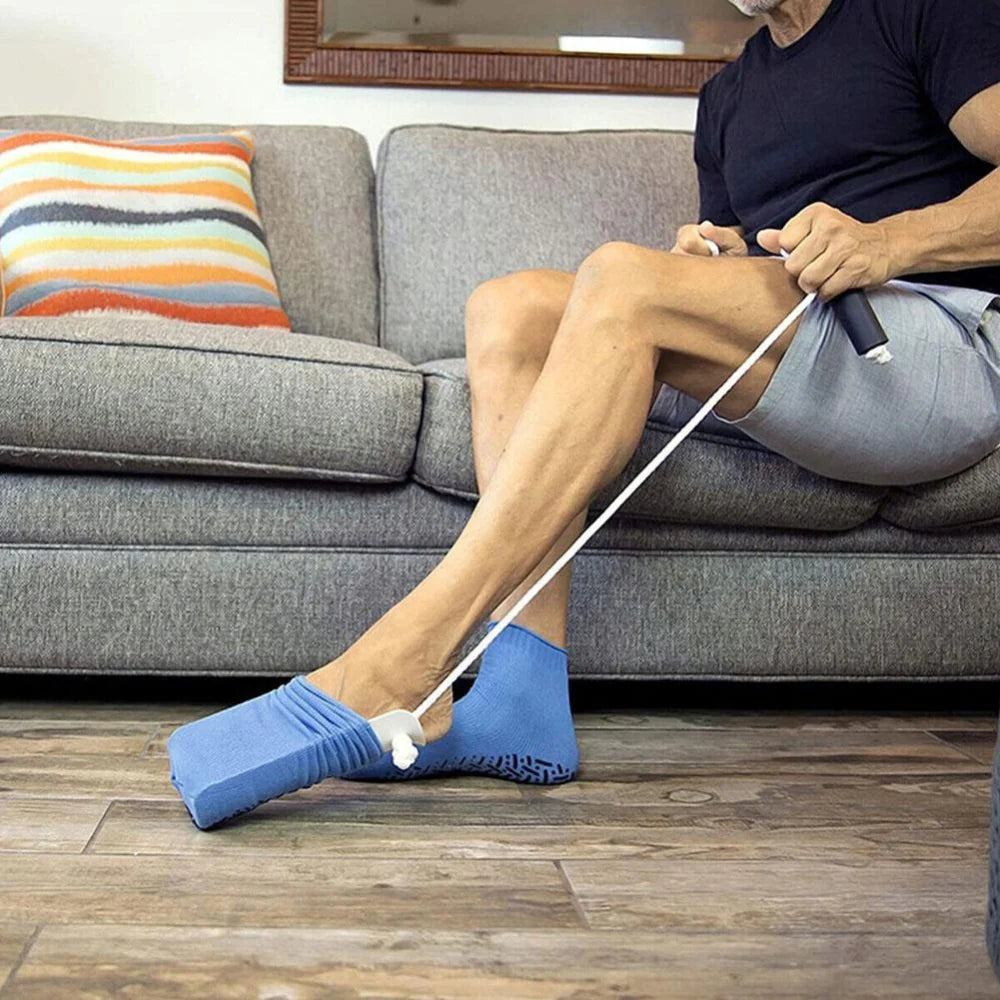 Sock Aid Applicator Sponge Grip Pull Straps for No-Bend Dressing