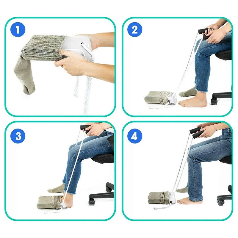 Sock Aid Long Handles Non-Slip Base Ergonomic Design