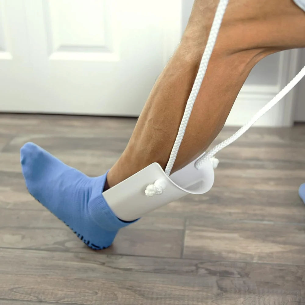 Sock Aid Sponge Grip Lining Long Straps