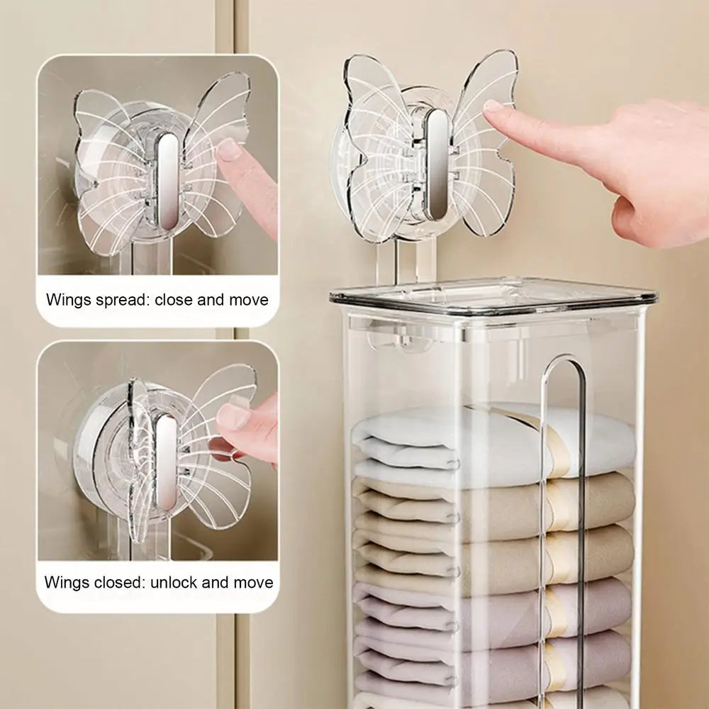 Sock Organizer Wall-Mounted Suction Cup Dustproof Cover