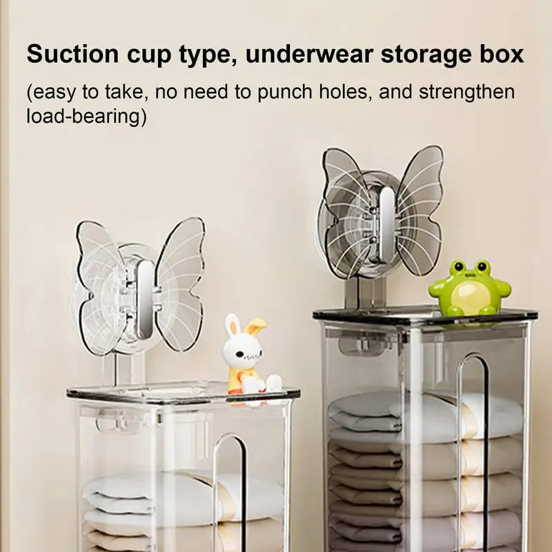Sock Organizer Wall-Mounted Suction Cup Dustproof Cover