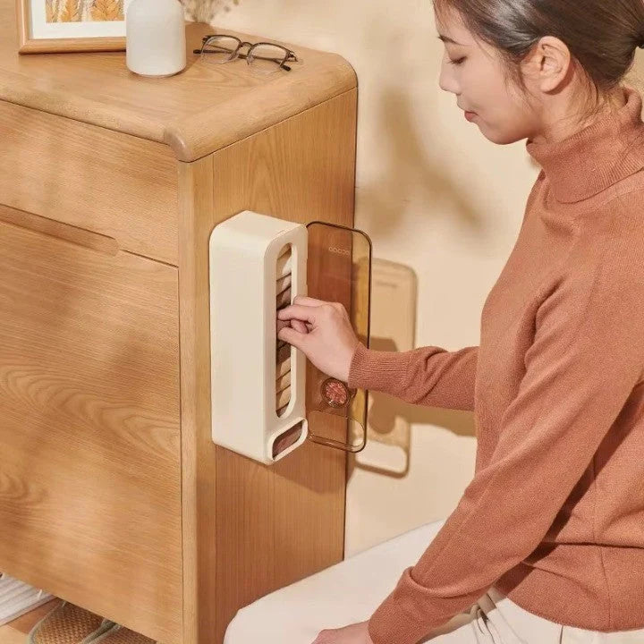Sock Organizer Wall-Mounted Top-Loading Bottom Retrieval