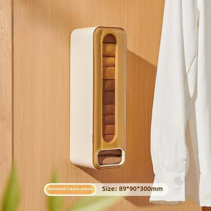 Sock Organizer Wall-Mounted Top-Loading Bottom Retrieval