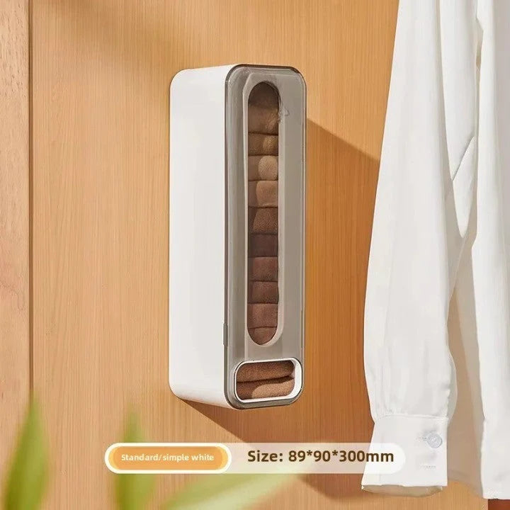 Sock Organizer Wall-Mounted Top-Loading Bottom Retrieval