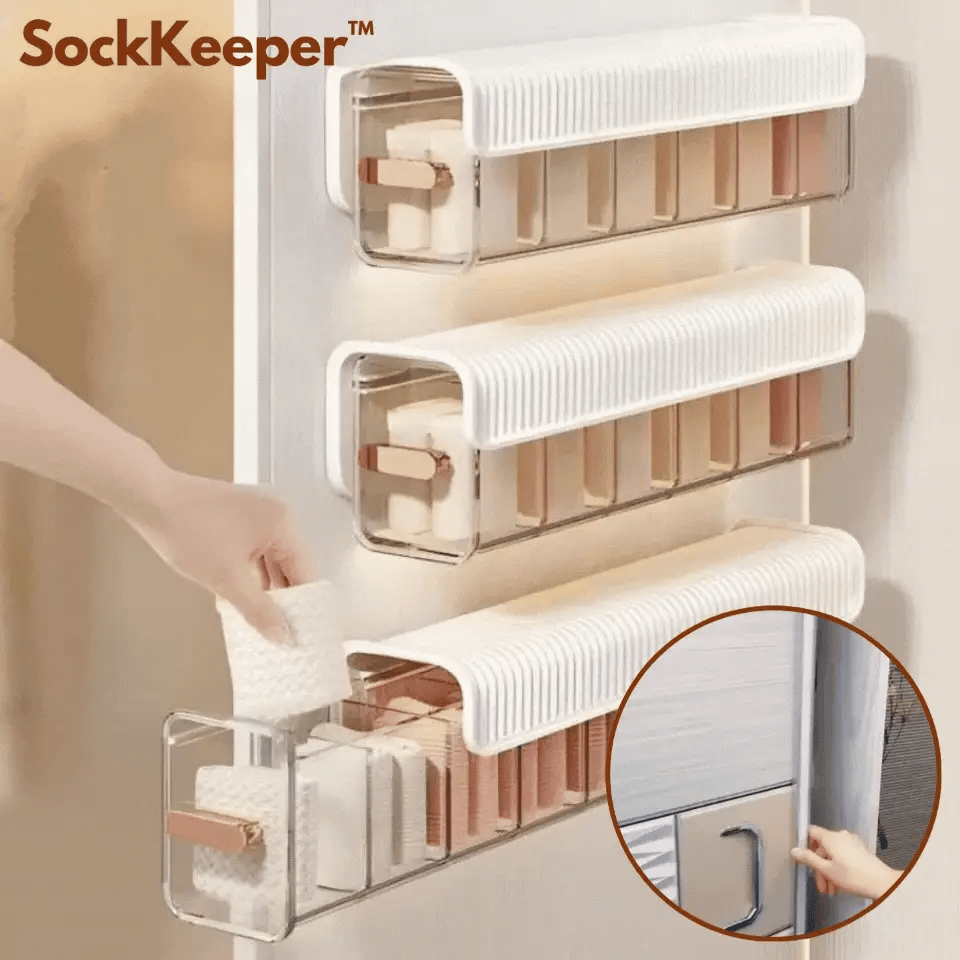 Sock & Underwear Organizer Wall-Mounted Space-Saving Flexible Compartments