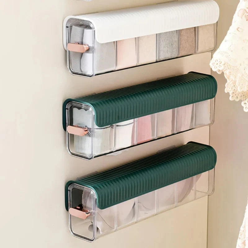 Sock & Underwear Organizer Wall-Mounted Space-Saving Flexible Compartments