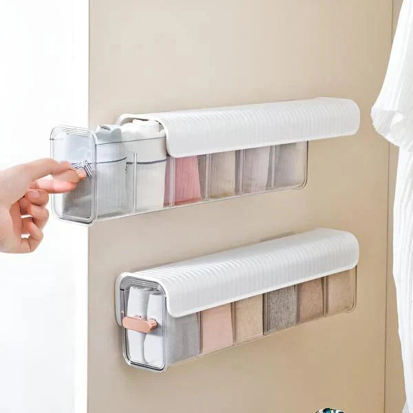 Sock & Underwear Organizer Wall-Mounted Space-Saving Flexible Compartments