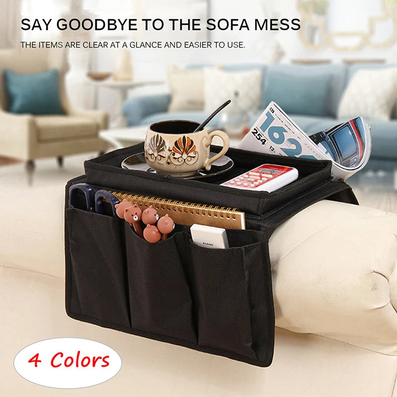 Sofa Armrest Organizer Hanging Divided Pockets Waterproof Fabric