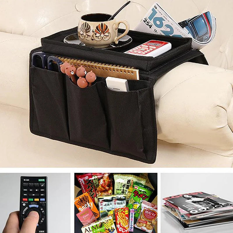 Sofa Armrest Organizer Hanging Divided Pockets Waterproof Fabric