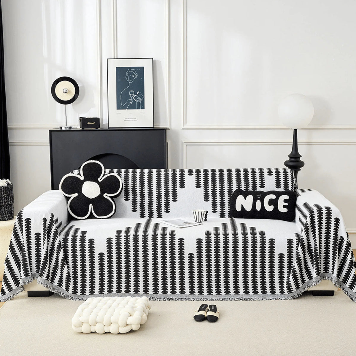 Sofa Cover Chenille Reversible Scratch-Resistant